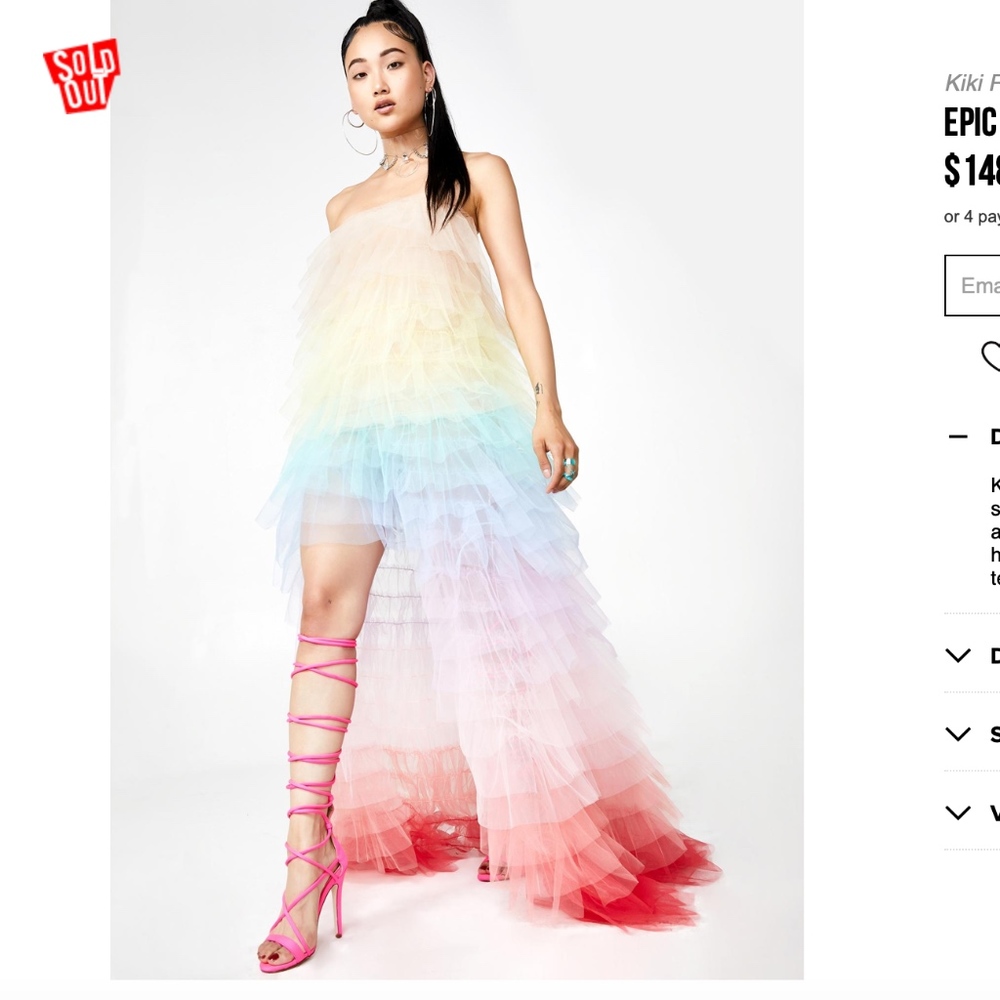 Rainbow unicorn ruffle dress
